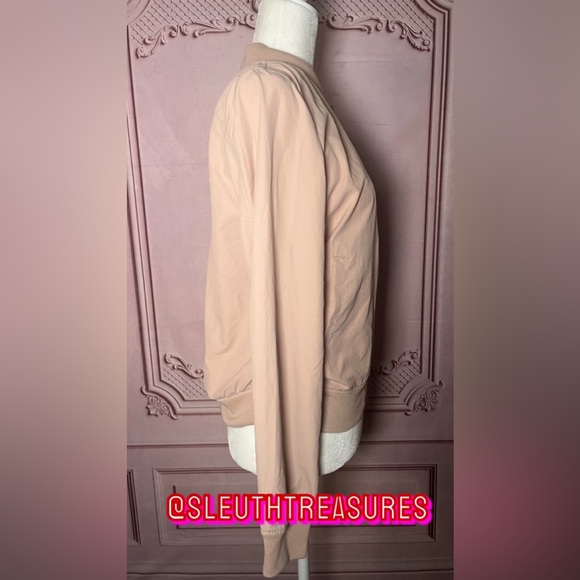 Zara Womens Light Solid Pink Long Sleeve Wind Breaker Jacket Size S Full Zip - Picture 7 of 8